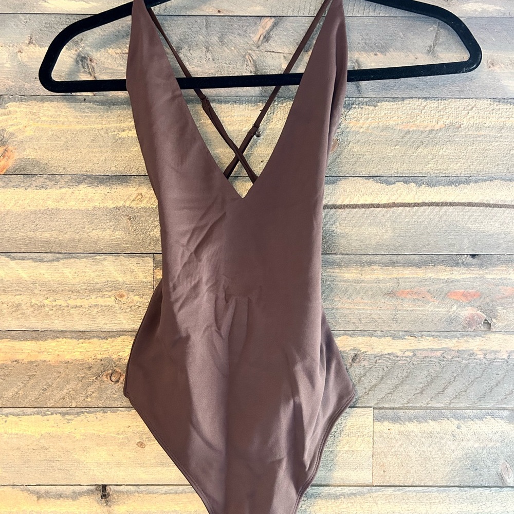 Babaton Aritzia Chocolate Brown Bodysuit